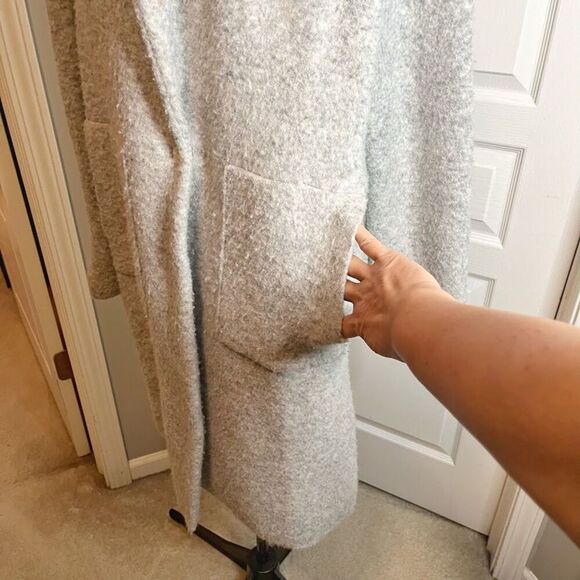 Vince Merino Wool Alpaca Brushed Shawl Knit Sweater Cardigan Oversized Coat - Picture 10 of 14